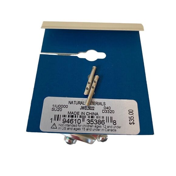 Stack Set Stone Matte Silver Ring Set w/ Faux Abalone - Picture 5 of 5